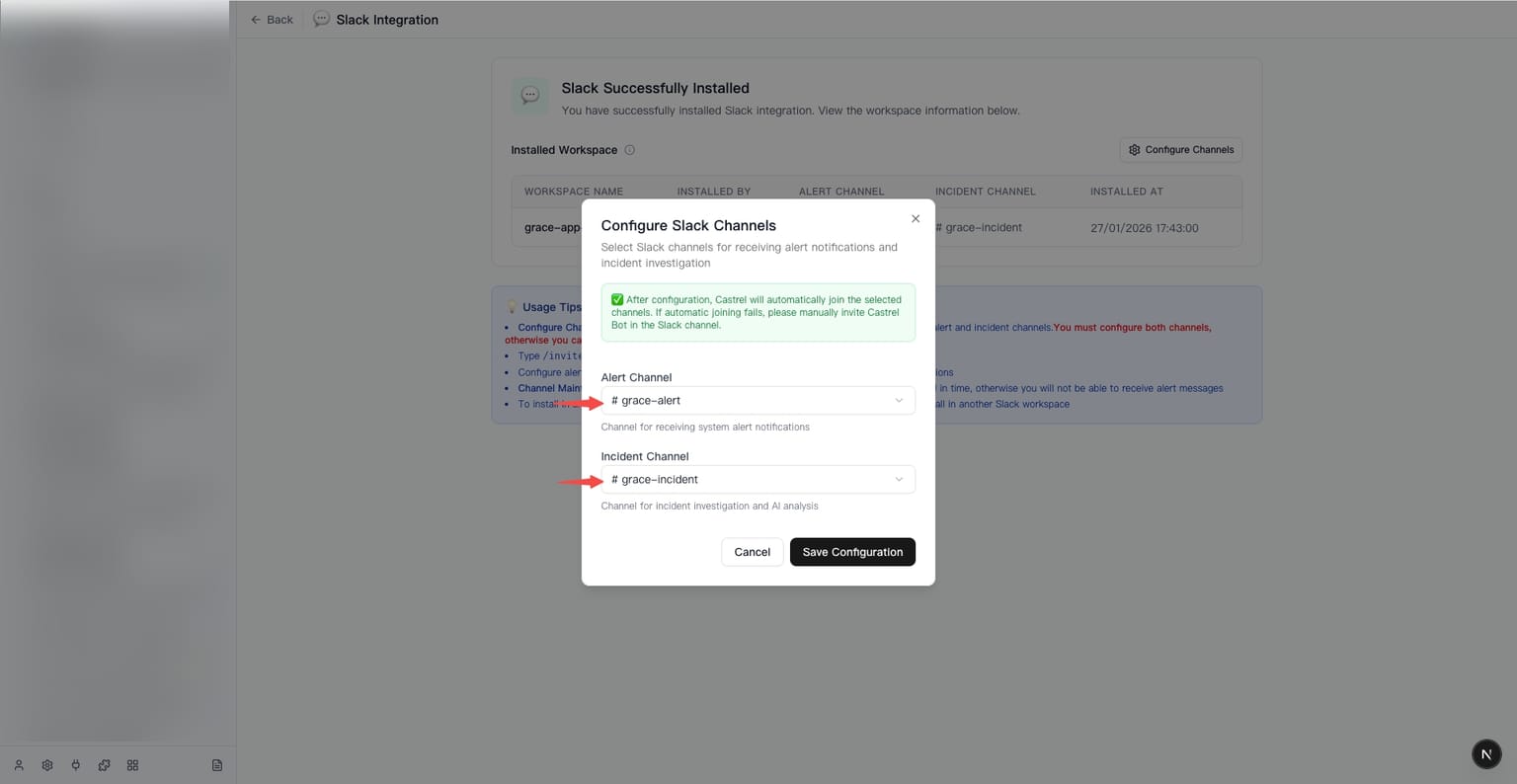 Configure Slack Channels